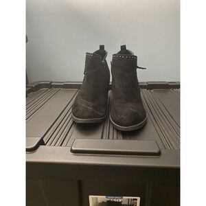 Sonoma Women's Black Suede‎ Ankle Booties Size 10 | Zipper Studded Western Style